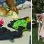 Costura de bonecas negras e vestidos em arara