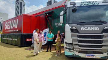O caminhão Scania movido a biometano