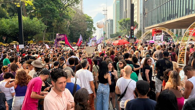 Ato pelas mulheres na avenida Paulista no último domingo - Foto: Valéria Scarance